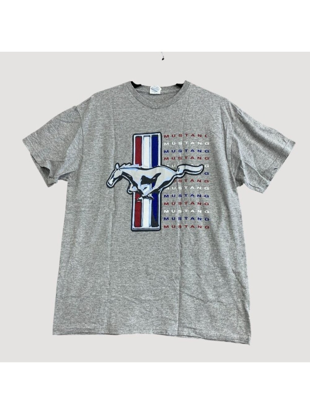 Delta Pro Weight Men's Large Ford Mustang Gray Graphic T-Shirt Adult P0409